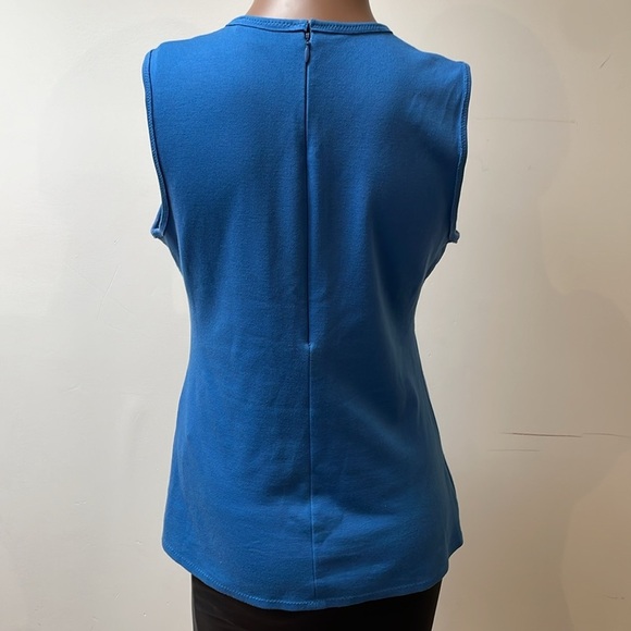 Marie Saint Pierre Monserrate V Neck Tank Top Sleeveless Zipper Blue 2 - Picture 5 of 12